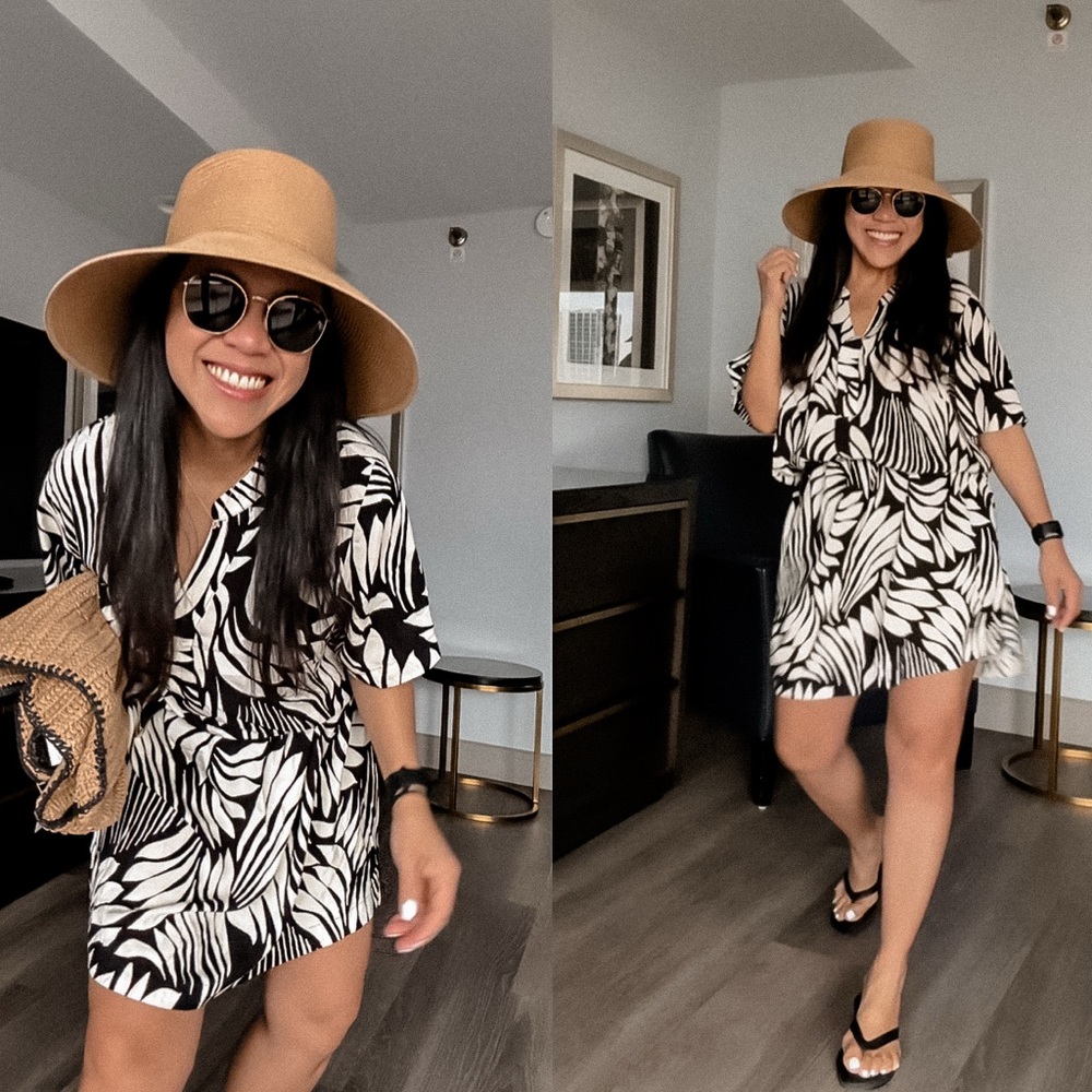 Black/White Patterned Tunic Dress (S, M, L, XL)